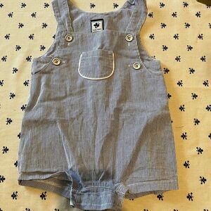 Busy Bees Blue Striped Overalls for Kids